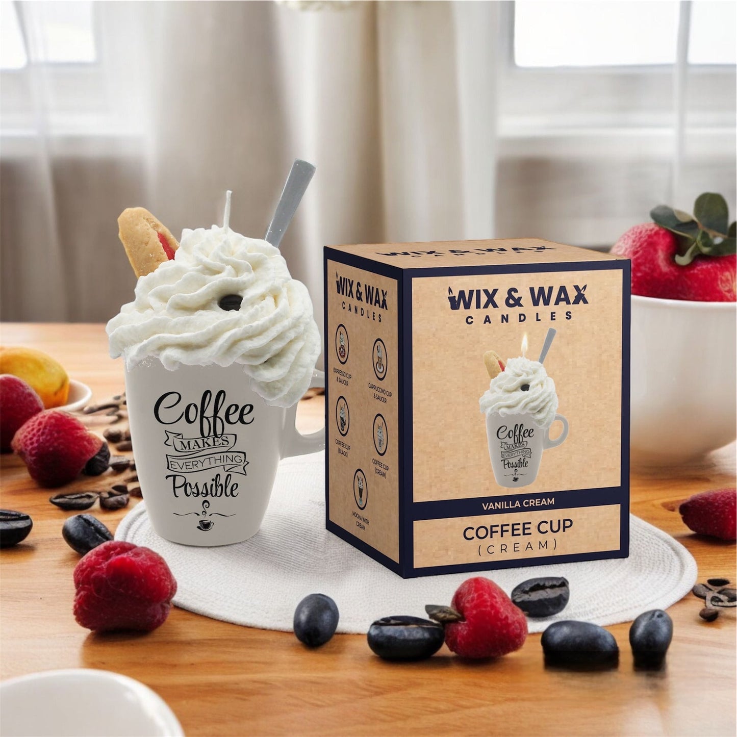 White Coffee Cup Candle