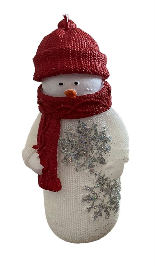 Snowman Candle - Red